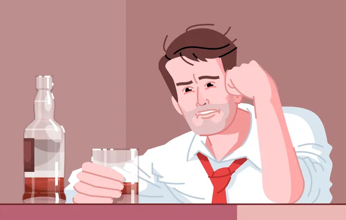 Alcohólico masculino  Ilustración