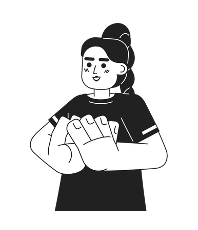 Alegre garota latina batendo palmas  Ilustração