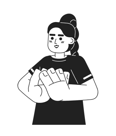 Alegre garota latina batendo palmas  Ilustração