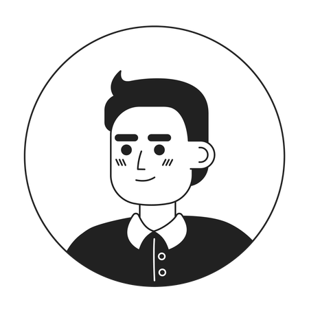 Alegre menino asiático com corte de cabelo curto  Ilustração
