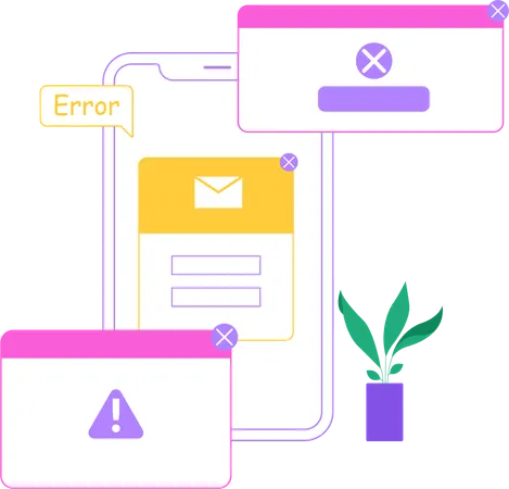 Alerta de mensagem de spam  Ilustração