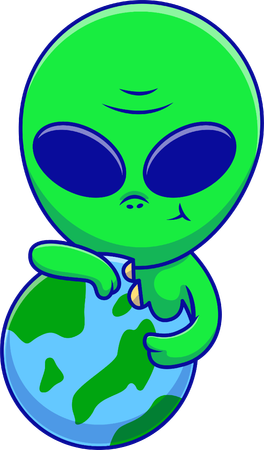 Alien Bite Earth  Illustration