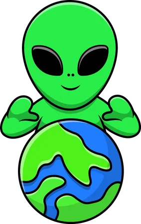 Alien et la Terre  Illustration