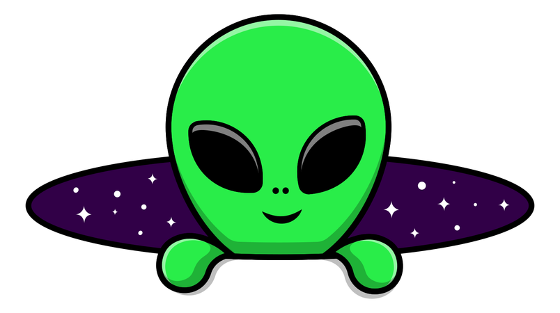 Alien In Space Hole  Illustration