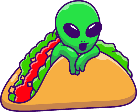 Alien In Taco  Illustration