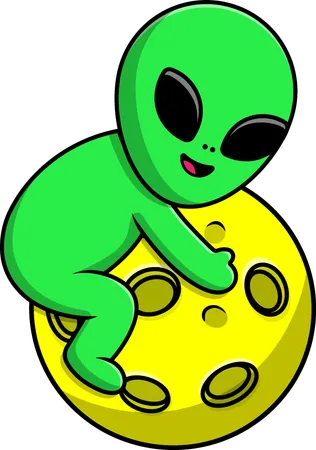 Alien sur la lune  Illustration