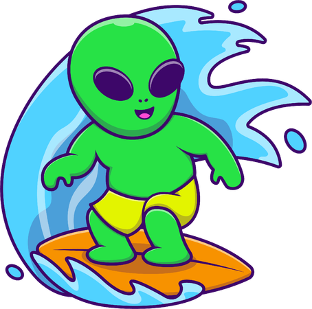 Alien Surfing  Illustration