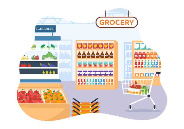 Alimentation Épicerie Shopping  Illustration