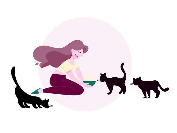 Alimentation des femelles pour chats  Illustration