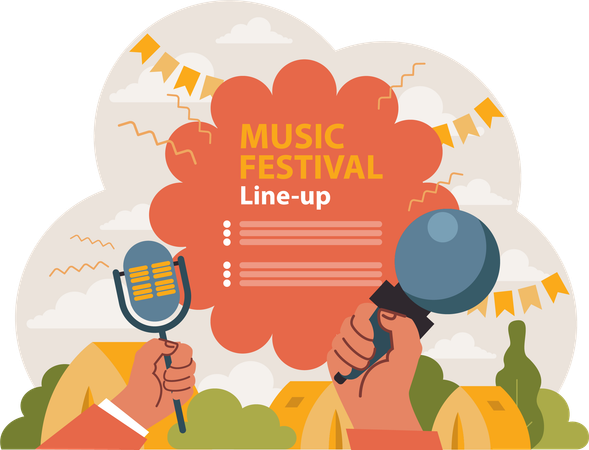 Programação do festival de música  Ilustração