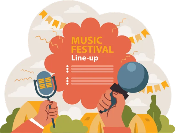 Programação do festival de música  Ilustração