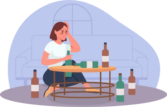Alkoholisches Mädchen  Illustration