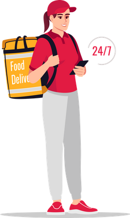 All day food delivery Illustration