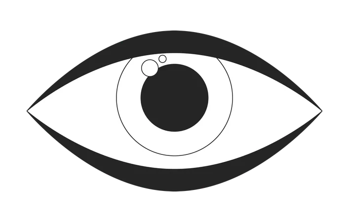 All Seeing Eye Black And White 2 D Line Cartoon Object Looking Forward Eye Eyesight Eyeball Isolated Vector Outline Item Magic Esoteric Spirituality Mystery Monochromatic Flat Spot Illustration Illustration