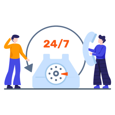 All time Customer call Support Illustration
