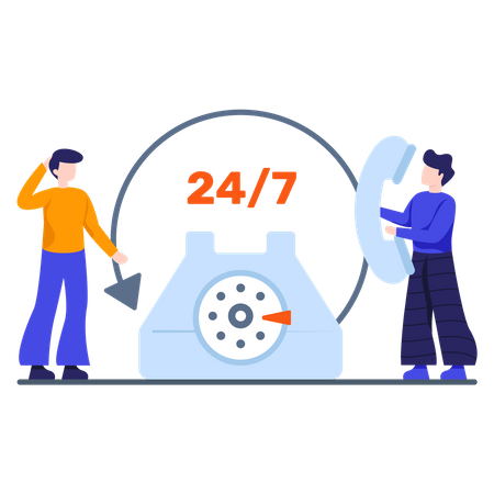 All time Customer call Support  Illustration