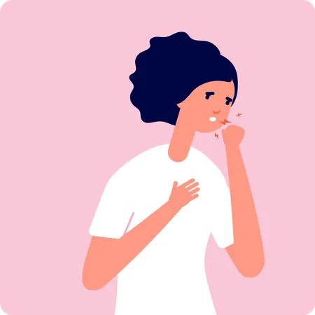 Allergic cough  Illustration