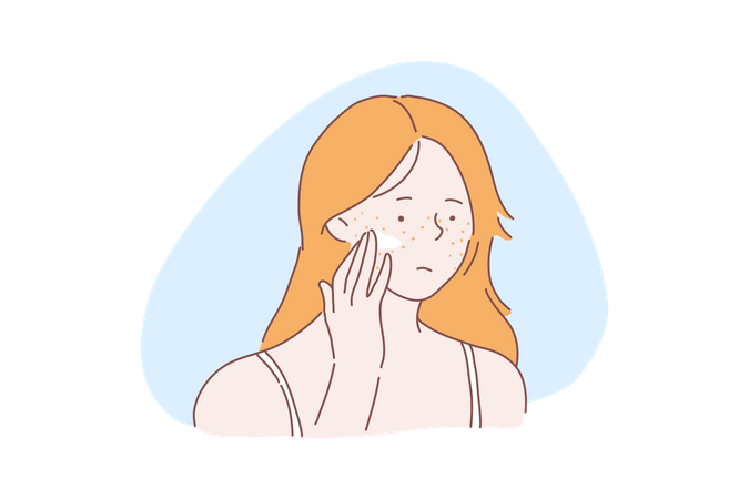 Allergie cutanée du visage  Illustration