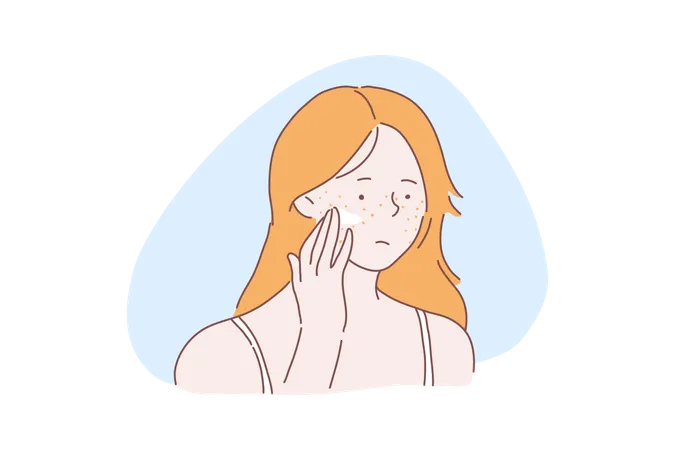 Allergie cutanée du visage  Illustration