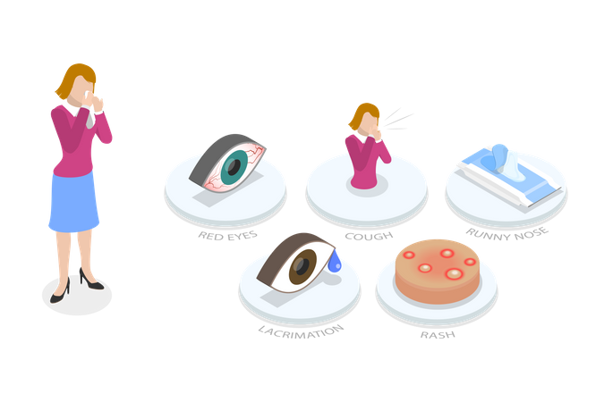 Allergy and eye disease symptoms  Illustration