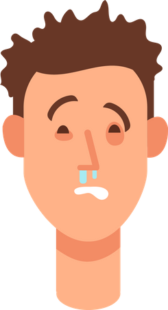 Allergy symptom of runny nose  Illustration