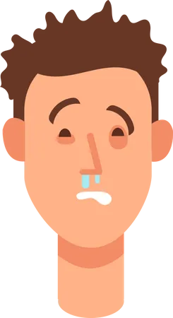 Allergy symptom of runny nose  イラスト