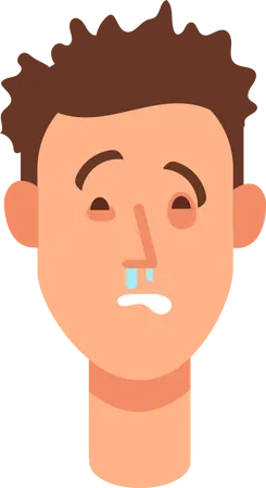 Allergy symptom of runny nose  Illustration