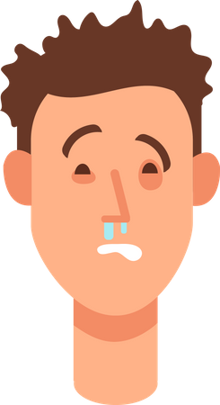 Allergy symptom of runny nose  Illustration