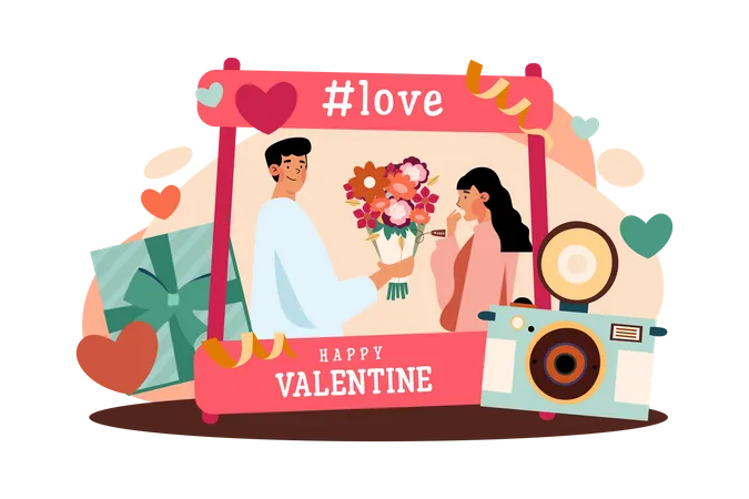 Frohen Valentinstag  Illustration