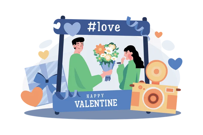 Frohen Valentinstag  Illustration