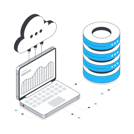 Almacenamiento de datos en la nube  Ilustración