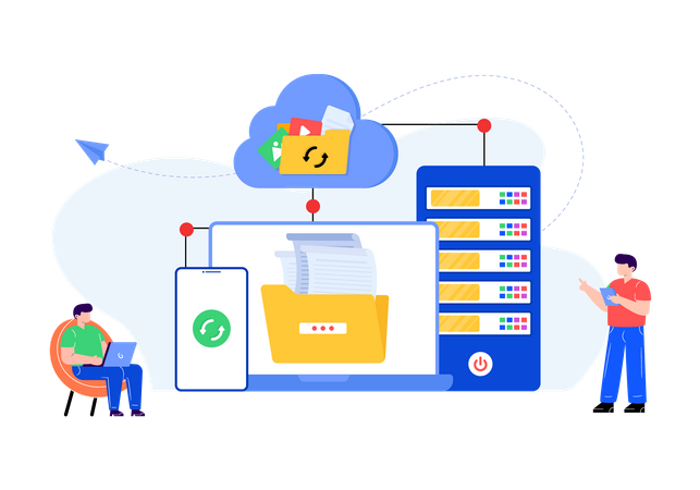 Almacenamiento de datos en la nube  Ilustración