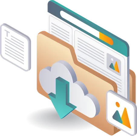 Almacenamiento de datos en servidores de tecnología informática  Ilustración