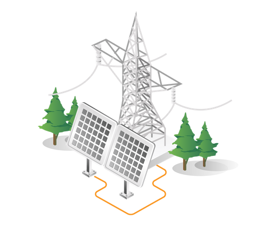 Almacenamiento de energía solar  Ilustración