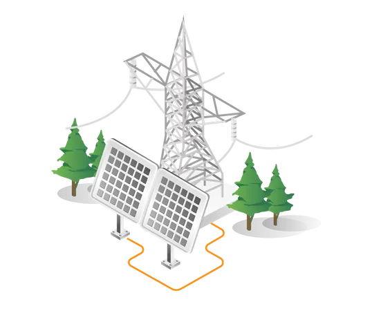 Almacenamiento de energía solar  Ilustración