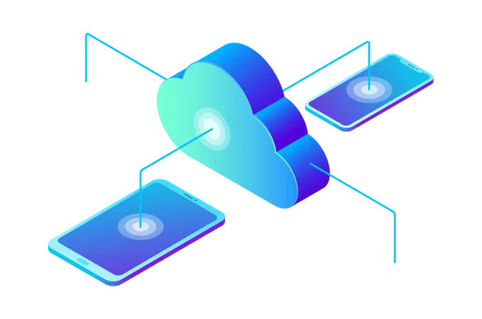 Almacenamiento de datos en la nube  Ilustración