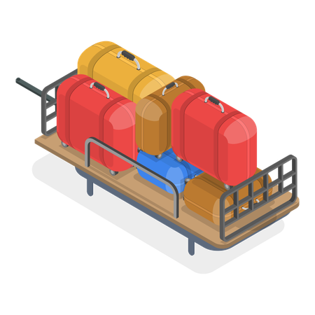 Almacenamiento en el techo del coche con caja de equipaje  Ilustración