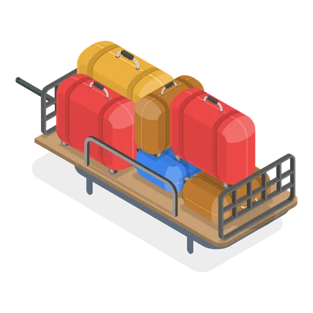 Almacenamiento en el techo del coche con caja de equipaje  Ilustración