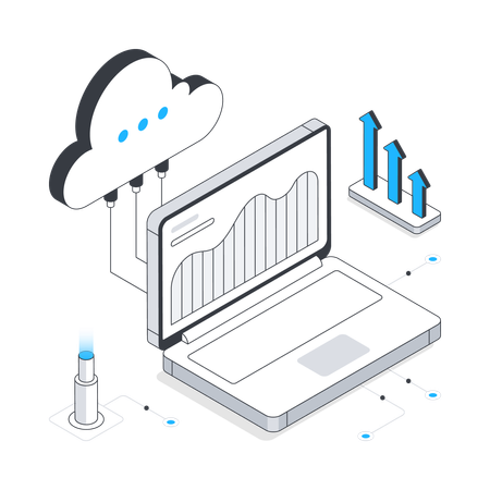 Almacenamiento de datos en la nube  Ilustración