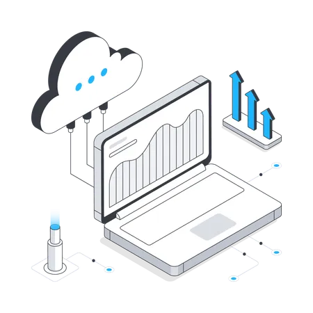 Almacenamiento de datos en la nube  Ilustración