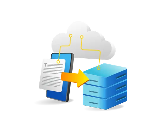 Almacenar datos en el servidor de la nube  Ilustración