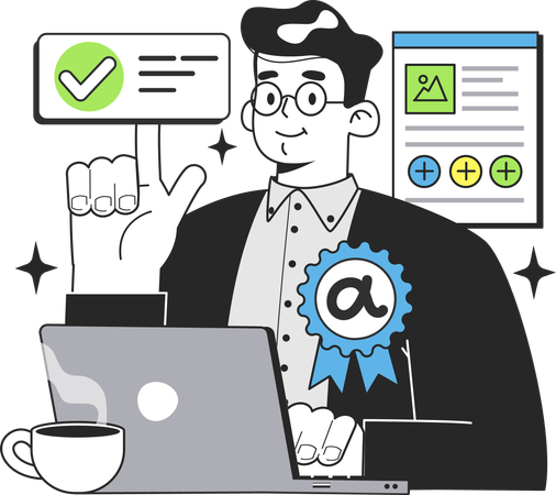 Alpha testing technique web banner or landing page. Software testing methodology  Illustration