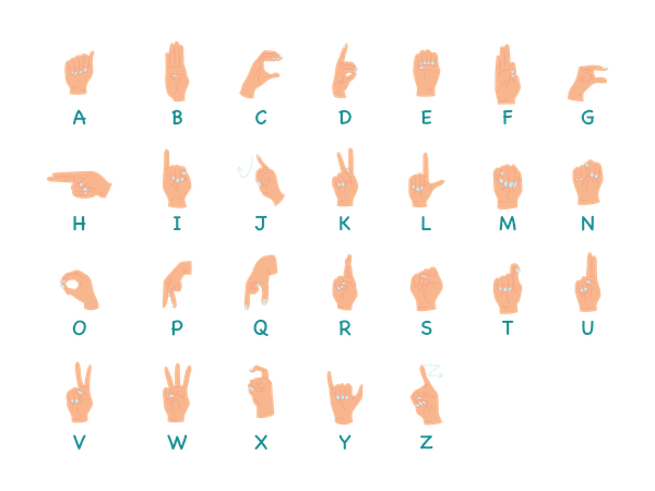 Alphabet Sign Language  Illustration