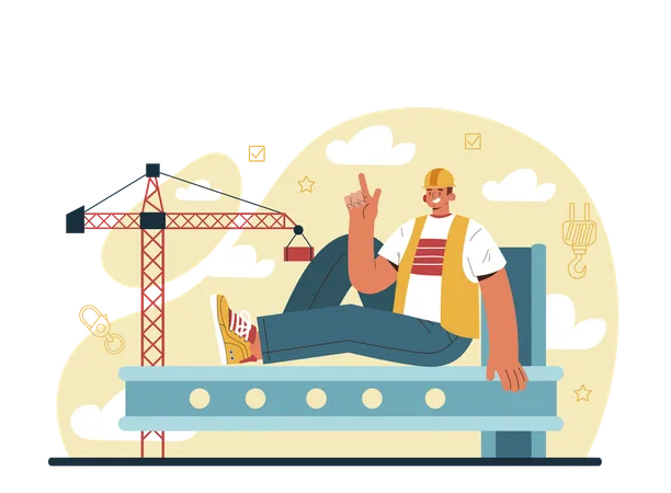 Industrial Climbers Alpinist Climb Onto A Roof Or Billboard Using Cables Worker On Safety Ropes Cleaning Windows Flat Vector Illustration Illustration