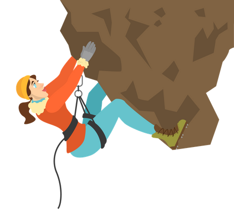 Alpinist climb the mountain Illustration