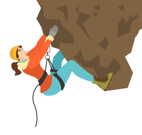 Alpinist climb the mountain  Illustration