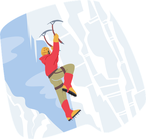 Alpinista decidido  Ilustración
