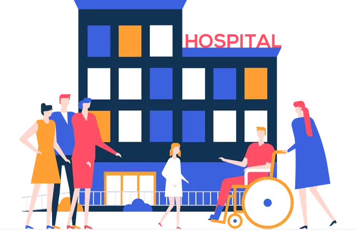 Alta do hospital  Ilustração