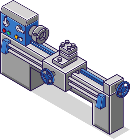 Alta tecnologia da indústria de torno cnc  Ilustração