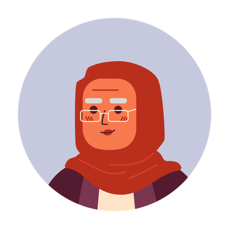 Ältere arabische Frau im Hijab  Illustration